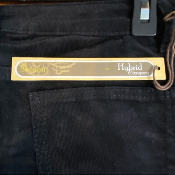 NWT  HYBRID & CO Women size 3 Black fine corduroy stretch low rise skinny pants - Picture 9 of 11